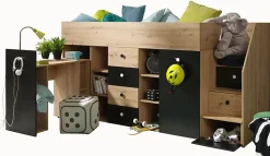 SMART 3P Lit superposé 248,5/123/93 (artisan/noir)