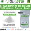 SOLU'CONTROL - 500 g de Bicarbonate de Soude Multi Usages, Maison et Jardin, 100% Naturel, Sachet Zip refermable