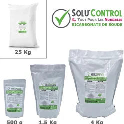 SOLU'CONTROL - 1,5 Kg de Bicarbonate de Soude Multi Usages, Maison et Jardin, 100% Naturel, Sachet Zip refermable