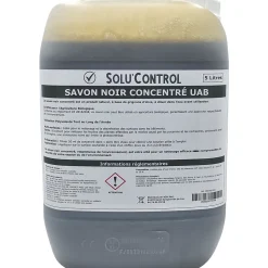 SOLU'CONTROL - Savon Noir Naturel Concentré, 5L, Nettoyant, enlève le miellat et les pucerons