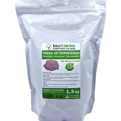 SOLU'CONTROL - Terre de Sommières 1,5 kg - Détachant Naturel et Absorbant - Élimine les Odeurs d'Urine, Litière de Chat, Tapis