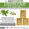 SoluEssentiel - Savon Alep huile de baies de laurier - huile dolive - Fabrication traditionnelle syrienne -savon de 200g- lot de 3