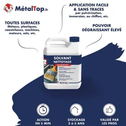 Solvant Nettoyage - 5 L - Métaltop