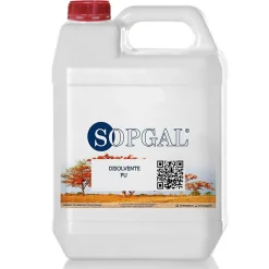 Solvant spécial peinture polyuréthane Sopgal (5 l). Réduit viscosité et augmente l'adhérence. Utilisé pour le nettoyage des outils