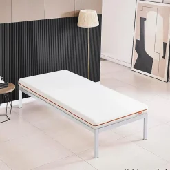 Sommier à Lattes Avec Pieds En Acier Robuste 90x200 Cm Blanc