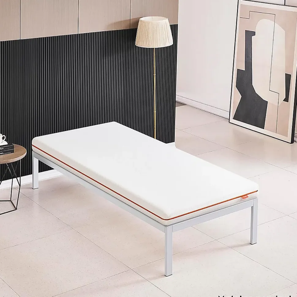 Sommier à Lattes Avec Pieds En Acier Robuste 90x200 Cm Blanc