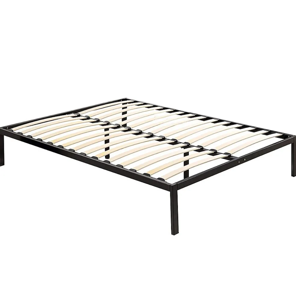 Sommier à Lattes Avec Pieds En Acier Robuste 160x200 Cm Noir