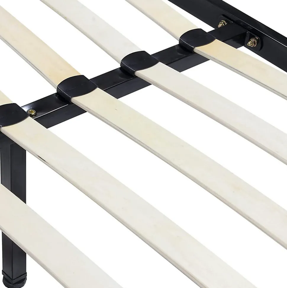 Sommier à Lattes Avec Pieds En Acier Robuste 160x200 Cm Noir