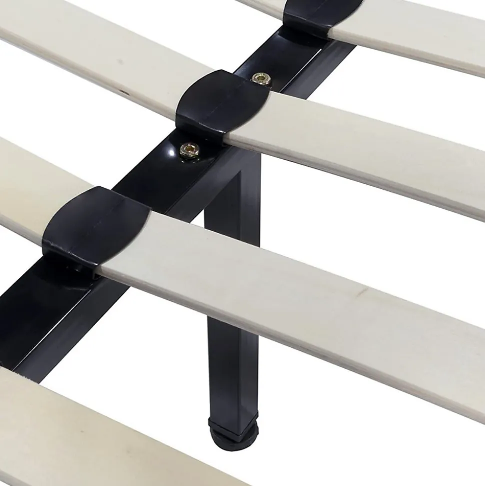 Sommier à Lattes Avec Pieds En Acier Robuste 160x200 Cm Noir