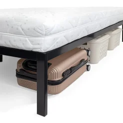 Sommier à Lattes Avec Pieds En Acier Robuste 160x200 Cm Noir