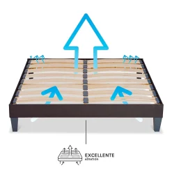 Sommier à lattes en bois Kit15 160x200 cm Coloris Gris anthracite Livré en kit