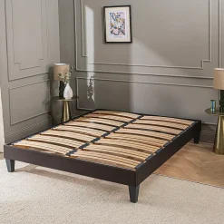 Sommier à lattes en bois Kit15 200x220 cm Coloris Gris anthracite Livré en kit