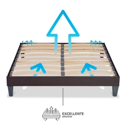 Sommier à lattes en bois Kit15 200x220 cm Coloris Gris anthracite Livré en kit