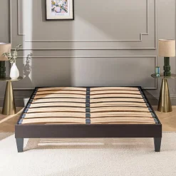 Sommier à lattes en bois Kit15 180x200 cm Coloris Gris anthracite Livré en kit