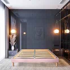 Sommier à lattes en bois Lumière 160x200 cm Coloris Rose Livré en kit