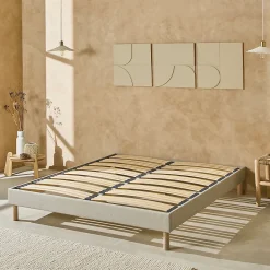 Sommier à lattes en bois Lino 140x190 cm Coloris Beige Livré en kit