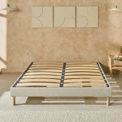 Sommier à lattes en bois Lino 140x190 cm Coloris Beige Livré en kit