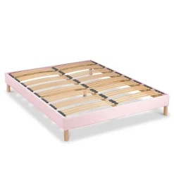 Sommier à lattes en bois Lumière 140x200 cm Coloris Rose Livré en kit