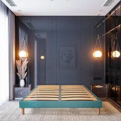 Sommier à lattes en bois Lumière 180x200 cm Coloris Vert d'eau Livré en kit