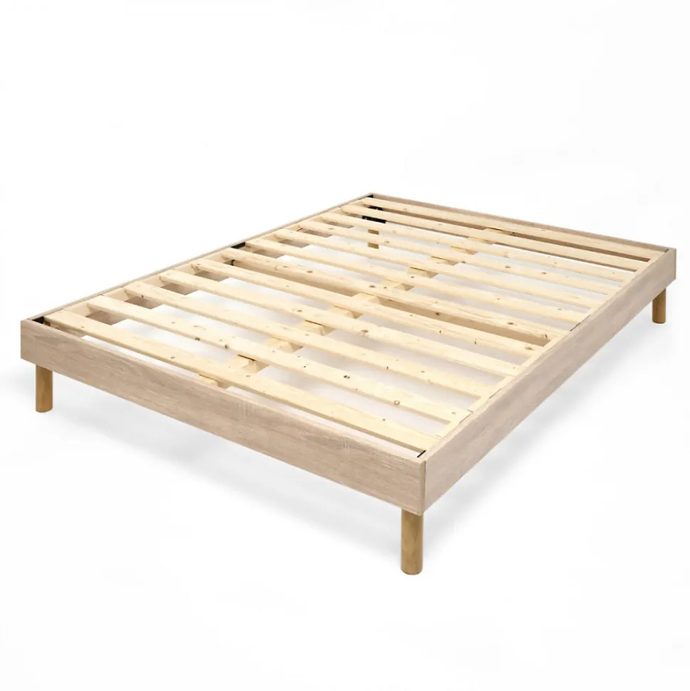 Sommier à lattes en kit 160x200 cm avec pieds
