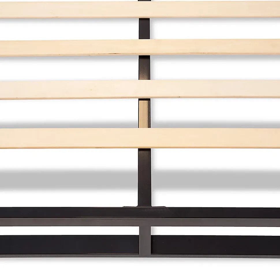 Sommier à lattes en métal Leonidas 140x190 cm Coloris Noir Livré en kit