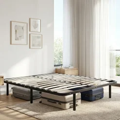 Sommier à lattes en métal Somkit 160x200 cm Coloris Noir Livré en kit