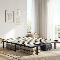 Sommier à lattes en métal Somkit 180x200 cm Coloris Noir Livré en kit