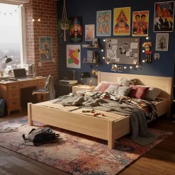 Sommier à Lattes Ergonomique En Bois Avec Plots De Soutien 7 Zones De Confort 100x200 Cm