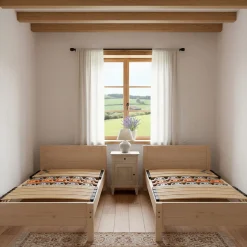 Sommier à Lattes Ergonomique En Bois Avec Plots De Soutien 7 Zones De Confort 100x200 Cm