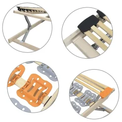 Sommier à Lattes Ergonomique En Bois Avec Plots De Soutien 7 Zones De Confort Tête Et Pied Relevables 120x200 Cm