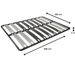 Sommier à Lattes Larges 180x200 Cm Sans Pieds