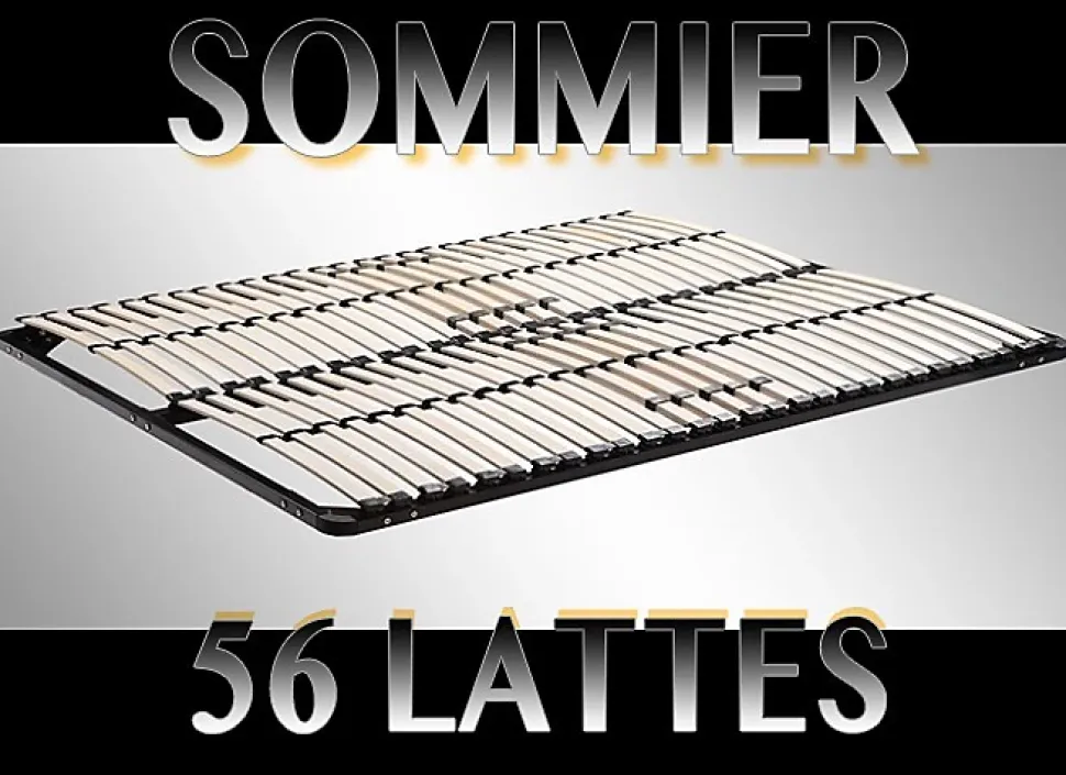 Sommier à lattes multiplis résistant fermeté réglable 140X200 cm