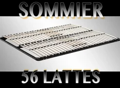 Sommier à lattes multiplis résistant fermeté réglable 160X200 cm