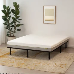 Sommier à Lattes Robuste Avec Pieds En Acier - Montage Facile - 180x200 Cm Noir