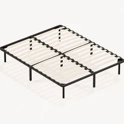 Sommier à Lattes sur Pieds,7 Pieds Inclus, Lit 2x14 Latte,160x200 CM