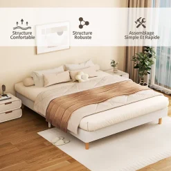 Sommier à Lattes 140x200 cm, 9 pieds, 2x14 lattes