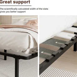 Sommier à Lattes 160x200cm, 20 lattes bois, 6 Pieds Inclus