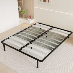 Sommier à Lattes 160x200cm, 20 lattes bois, 6 Pieds Inclus