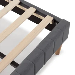 Sommier + tête de lit Eris 140x190 cm Gris foncé