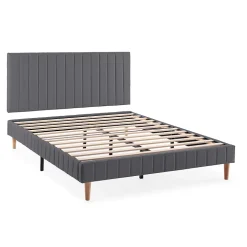 Sommier + tête de lit Eris 140x190 cm Gris foncé