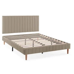 Sommier + tête de lit Eris 150x190 cm Beige