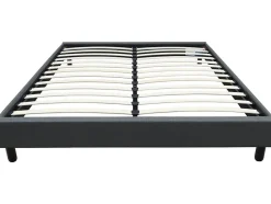 Sommier "Andy" en tissu 160 x 200 cm Gris anthracite