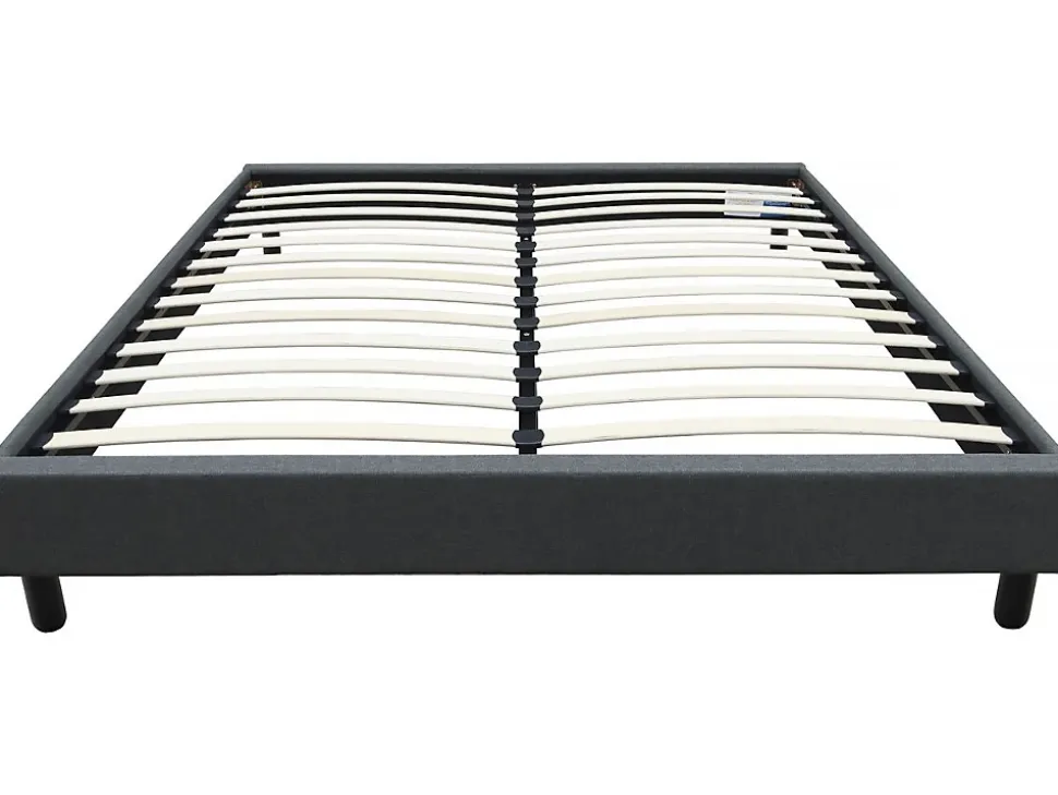 Sommier "Andy" en tissu 160 x 200 cm Gris anthracite