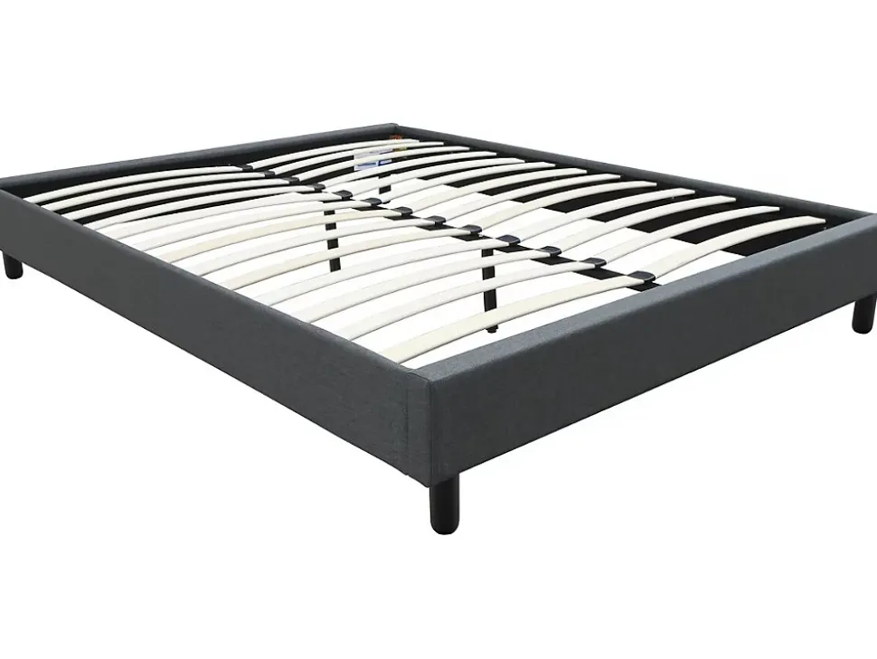 Sommier "Andy" en tissu 160 x 200 cm Gris anthracite