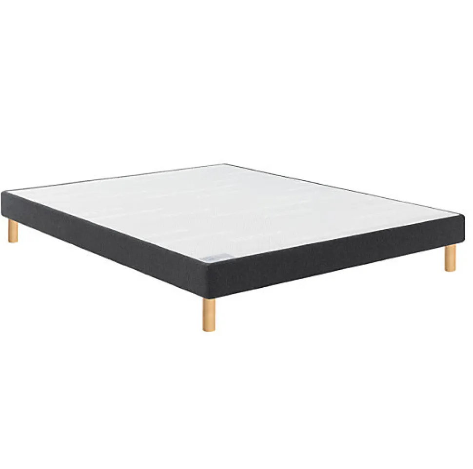 Sommier Bultex CONFORT FERME VIGOROSO DECO 200x200 Jersey Gris foncé Lattes