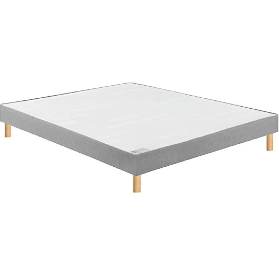 Sommier Bultex CONFORT FERME VIGOROSO DECO 200x200 Jersey Gris foncé Lattes