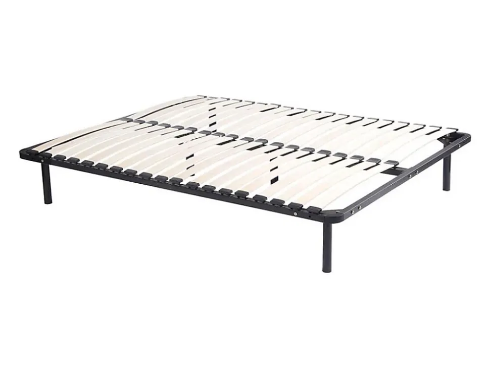 Sommier cadre à lattes 180 x 200 cm - 2x19 lattes - Avec pieds - Noir - KALISTA de YSMÉE
