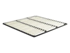 Sommier cadre à lattes 200 x 200 cm - 3x19 lattes - Sans pieds - Noir - KALISTA de YSMÉE