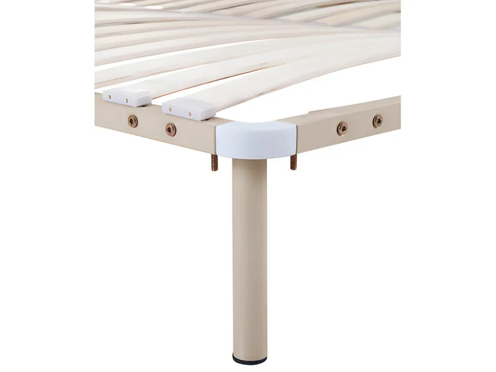 Sommier cadre à lattes 140 x 190 cm - 2x19 lattes avec pieds - Beige - KALISTA de YSMÉE