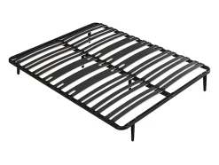 Sommier cadre à lattes 160 x 200 cm - 2 x 15 lattes - 3 zones soutien lombaire renforcé - Avec pied - Noir - CERRISI de YSMÉE